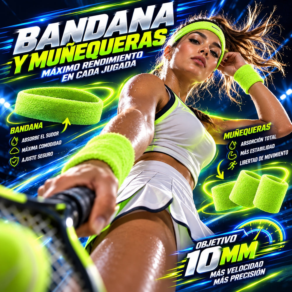 Diadema y muñequeras deportivas Tunny