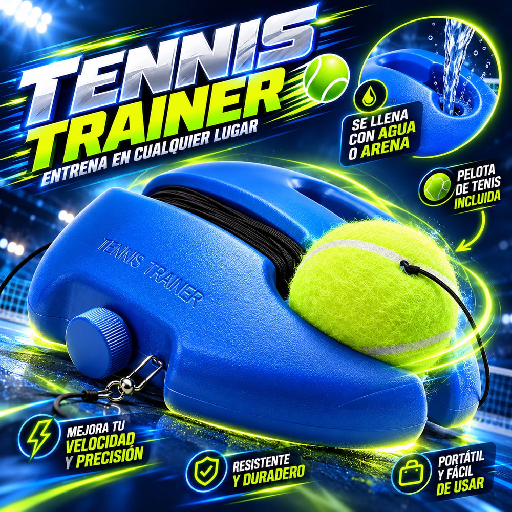 Entrenador de tenis con pelota